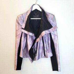 BCBG Max Azria Metallic Moto Jacket Size Small